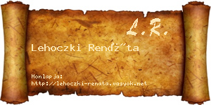 Lehoczki Renáta névjegykártya